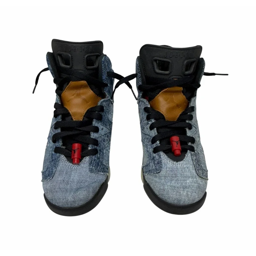 Nike Air Jordan 6 Retro Washed Denim GS Youth Size 7Y - CV5489-401 Blue Black